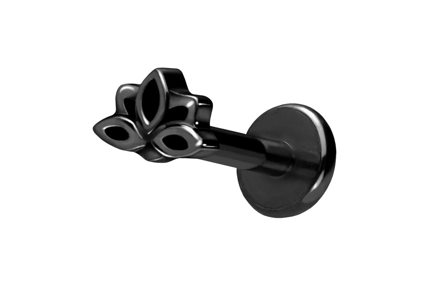 Titan Labret Piercing mit Push Fit LOTUSBLÜTE